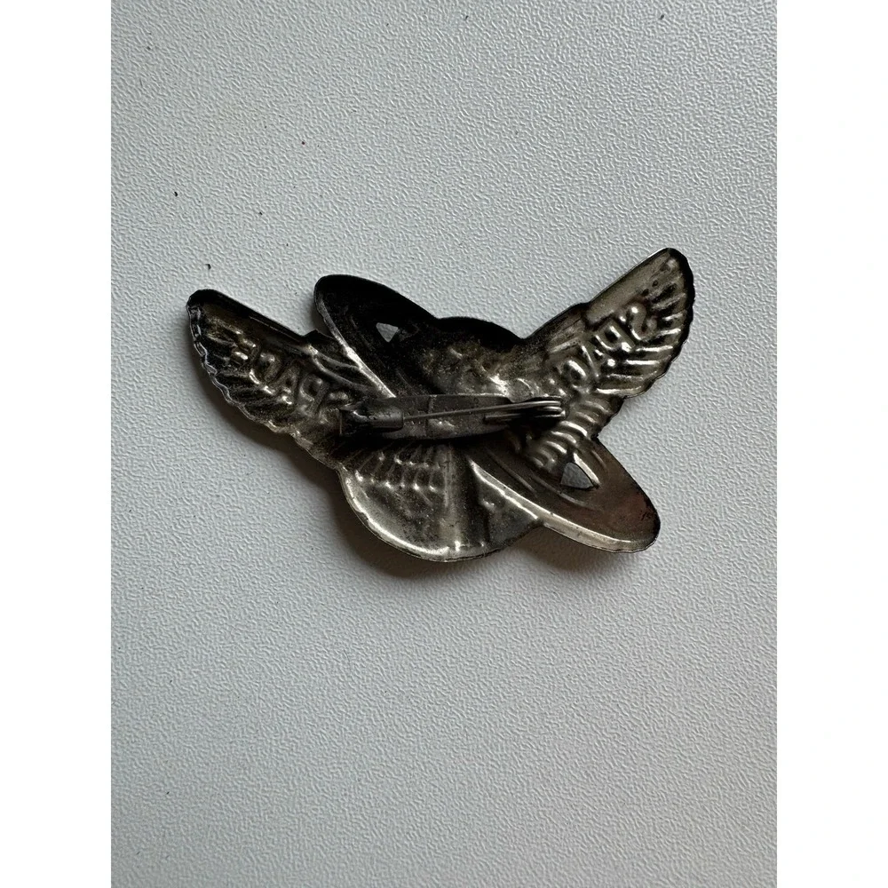 Vintage 1950s Space Ranger Wings Saturn Lapel Pin Japan Space Age Badge